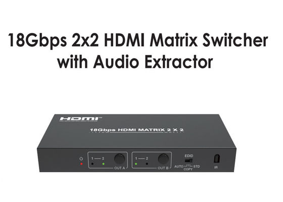 Качество  Type A 18Gbps 2x2 HDMI Matrix Switcher With Audio Extractor фабрика