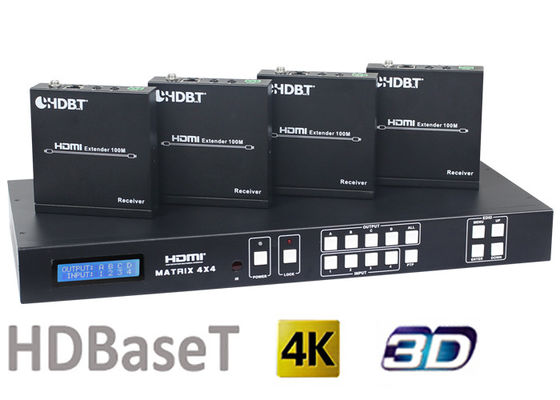Switcher матрицы HDMI1.4 4X4 HDBaseT с 4Pcs приемники 70M и 100M HDMI HDBaseT