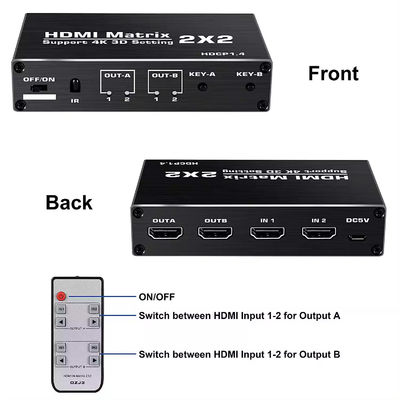 Поддержка EDID 70 метров IR HDBaseT 4X4 HDMI матричный коммутатор с IR дистанционным управлением
