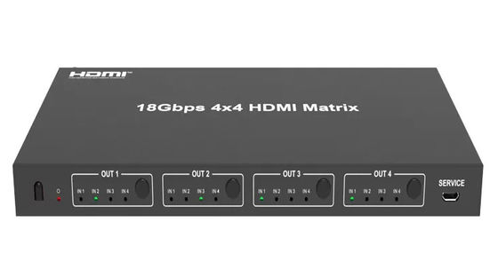 Выход 18 Гбит/с 4 X 4 HDMI матричный коммутатор с разрешением до 4Kx2k 60Hz