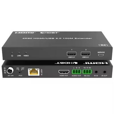 4K USB 2.0 HDBaseT расширитель по LAN HDBaseT PoC Single Cat5e/6a/7 кабель, максимум 100 м