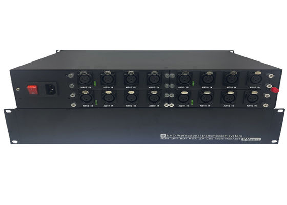 8-канальный 6-канальный аудиоудлинитель по оптоволоконному кабелю с корпусом высотой 1 ю.