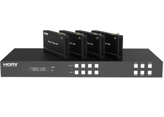 VINCAN 4x4 HDBaseT HDMI матричный коммутатор с 4K604:4:4, PoC и 4 приемника для профессиональной аудиодистрибуции