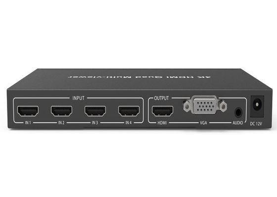Черный квадрацикл HDMI Multiviewer HDCP 1,4 4K 4×1 с 4 входным сигналом x HDMI и 1 выходом x HDMI