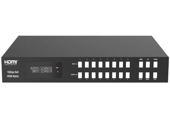 Switcher матрицы функции 18Gbps 8x8 HDMI ДУГИ с приложением металла