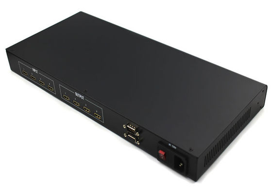 4x4 бесшовный HDMI матричный коммутатор с металлическим корпусом, 4K HDMI матричный коммутатор для надежного AV-распределения