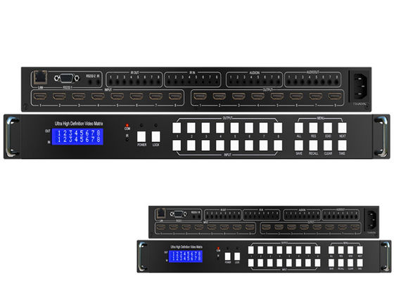 Switcher 4K 60Hz матрицы инфракрасн аудио UHD HDMI 2,0 18Gbps 8x8 безшовный
