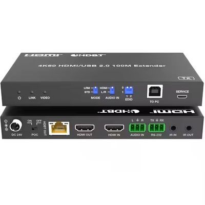 4K USB 2.0 HDBaseT расширитель по LAN HDBaseT PoC Single Cat5e/6a/7 кабель, максимум 100 м